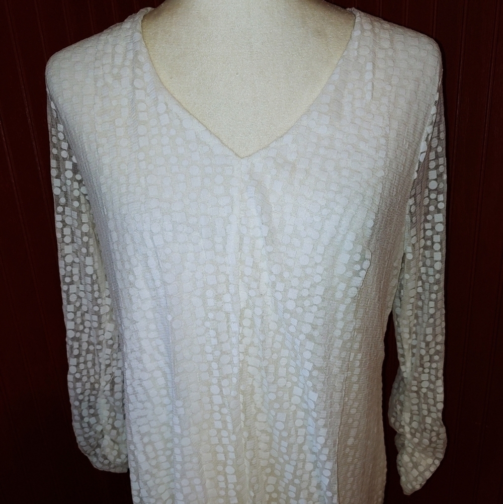Alfani Lace Blouse V-neck Top M